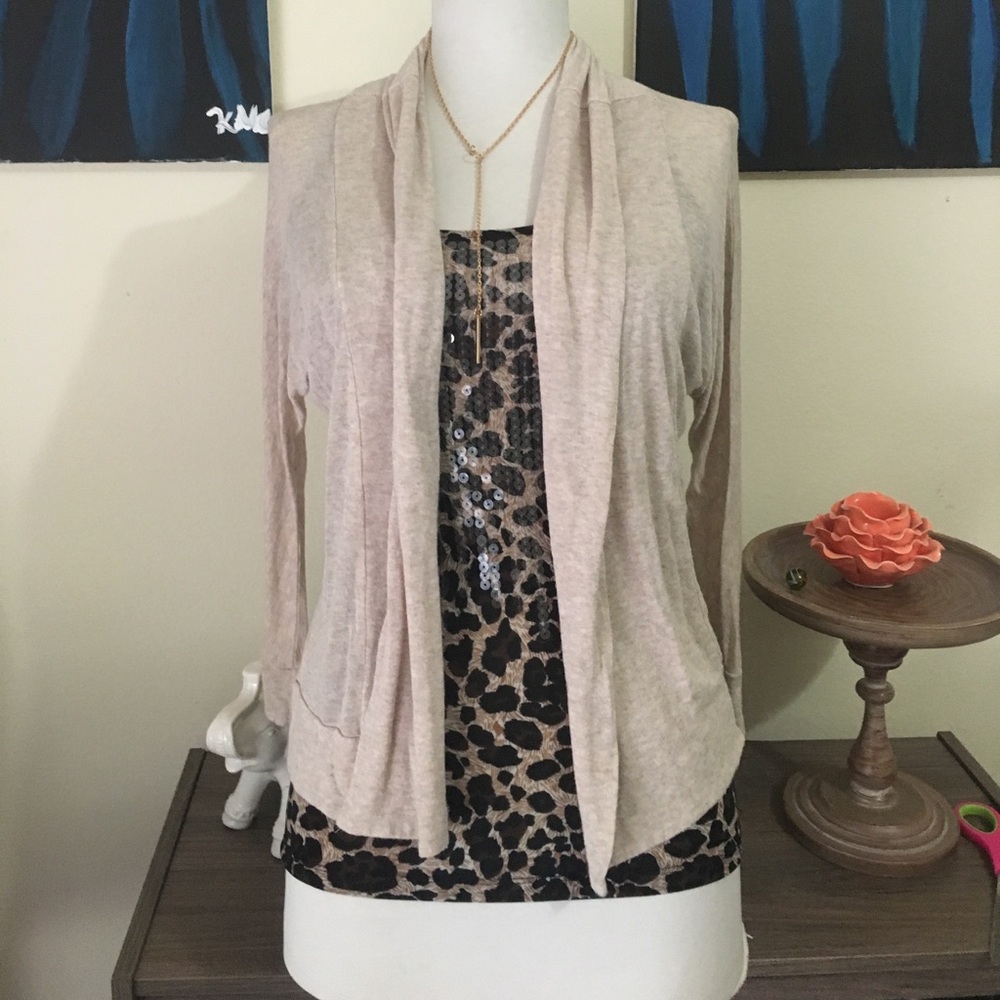 A’gaci‎ collection sequin tank with cardigan sz sm